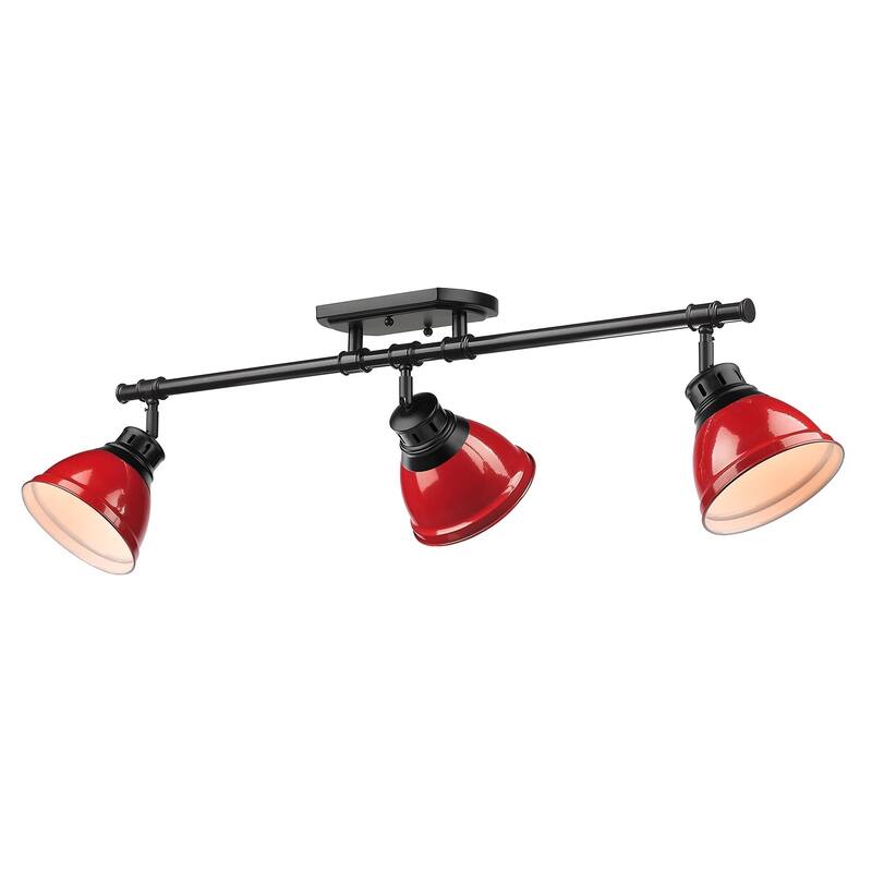 Golden Lighting Duncan 3-light Semi-flush Aged Brass Steel Track Light with Aged Brass Shades