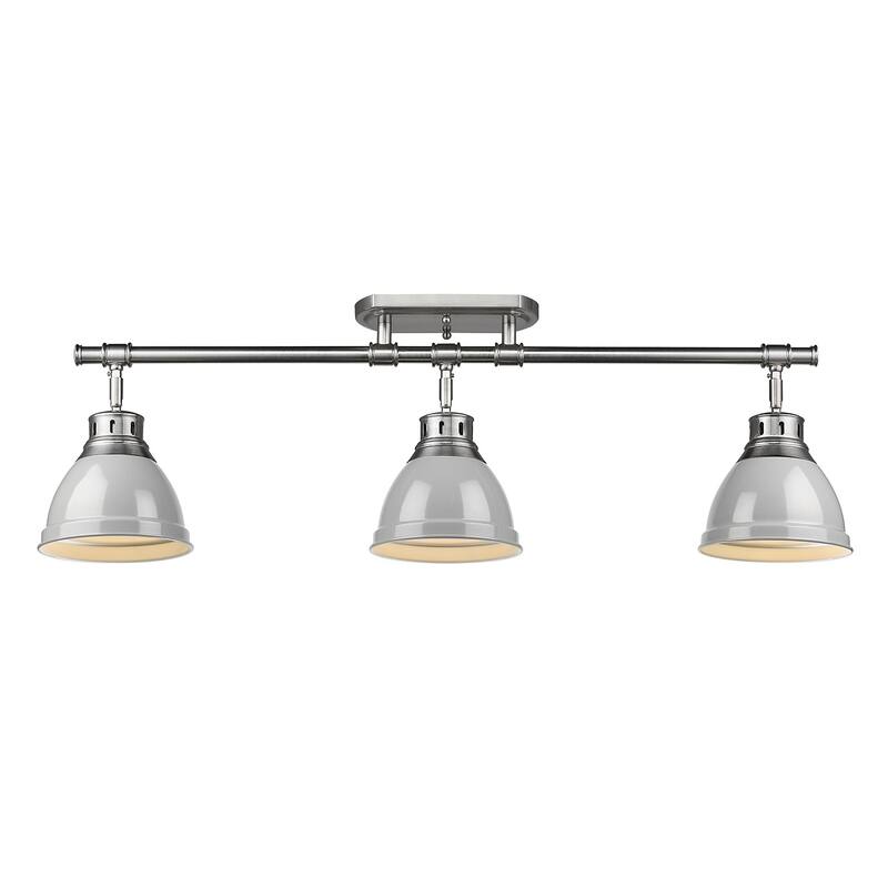 Golden Lighting Duncan 3-light Semi-flush Aged Brass Steel Track Light with Aged Brass Shades