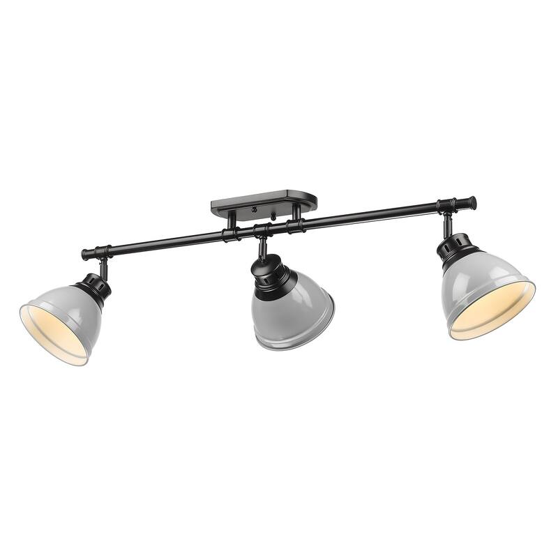 Golden Lighting Duncan 3-light Semi-flush Aged Brass Steel Track Light with Aged Brass Shades