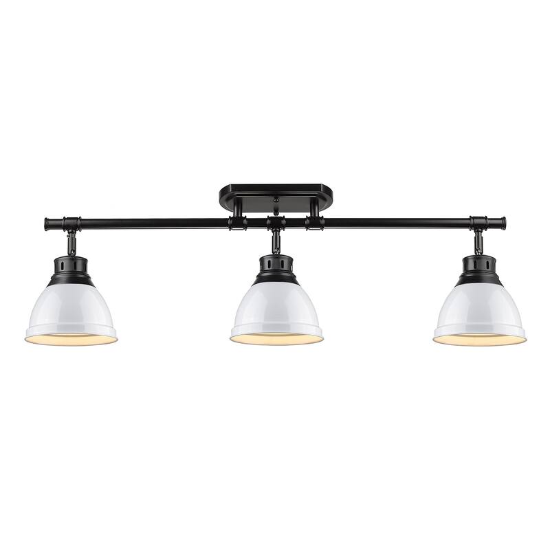 Golden Lighting Duncan 3-light Semi-flush Aged Brass Steel Track Light with Aged Brass Shades
