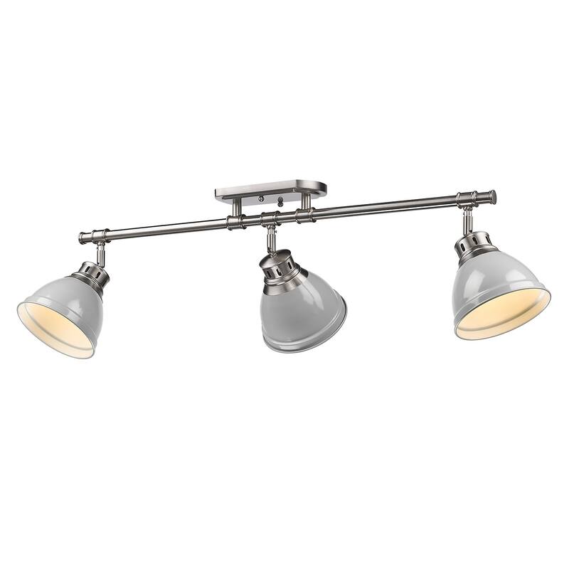 Golden Lighting Duncan 3-light Semi-flush Aged Brass Steel Track Light with Aged Brass Shades