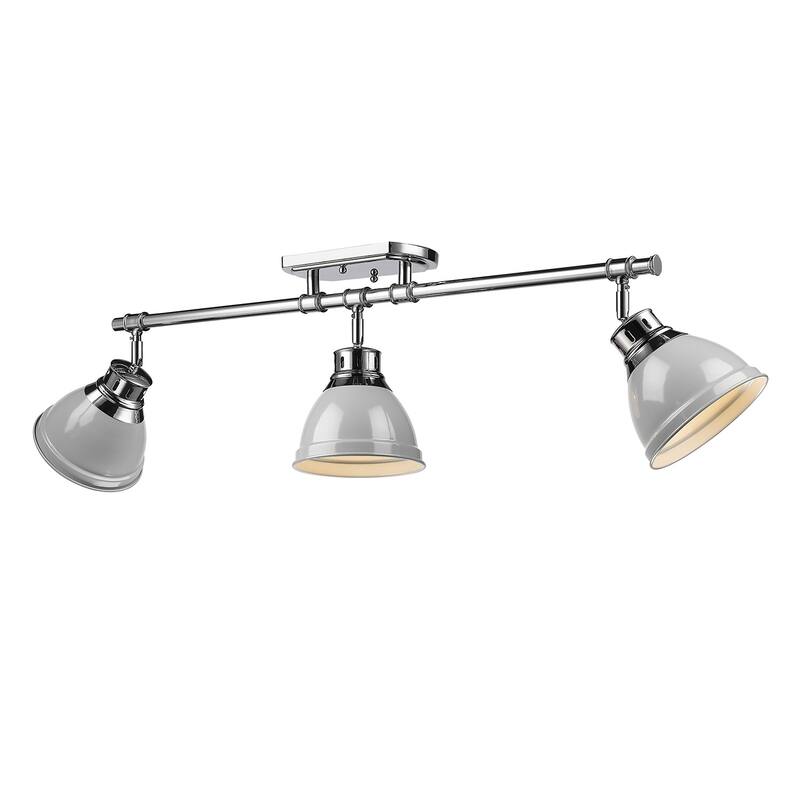 Golden Lighting Duncan 3-light Semi-flush Aged Brass Steel Track Light with Aged Brass Shades