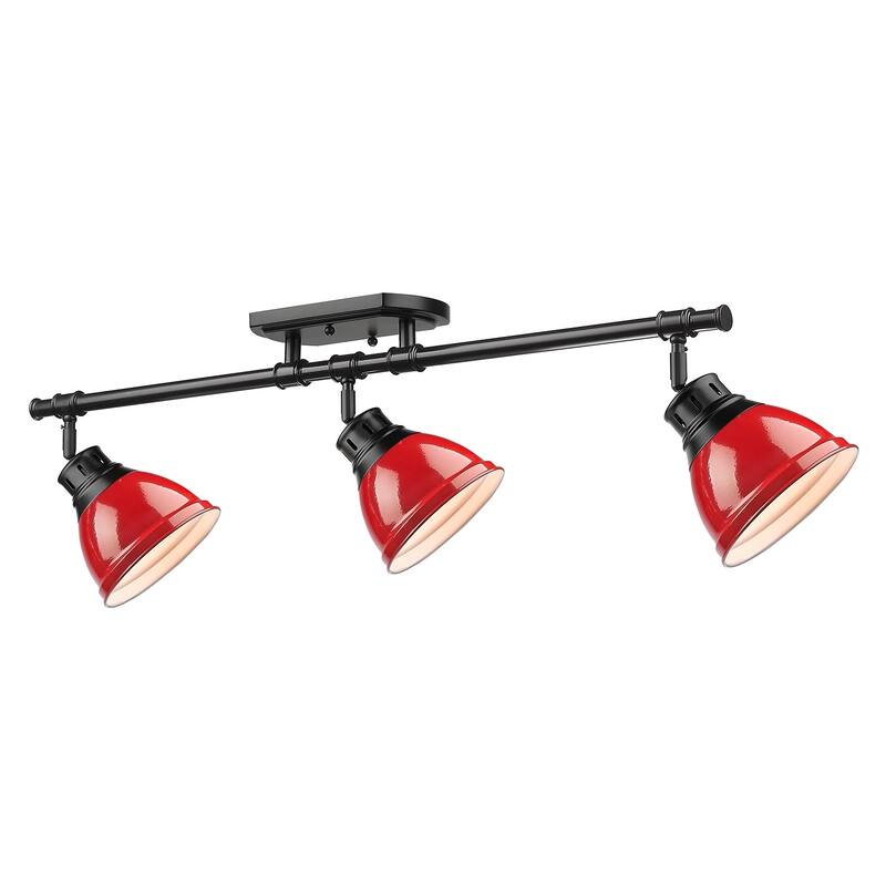 Golden Lighting Duncan 3-light Semi-flush Aged Brass Steel Track Light with Aged Brass Shades