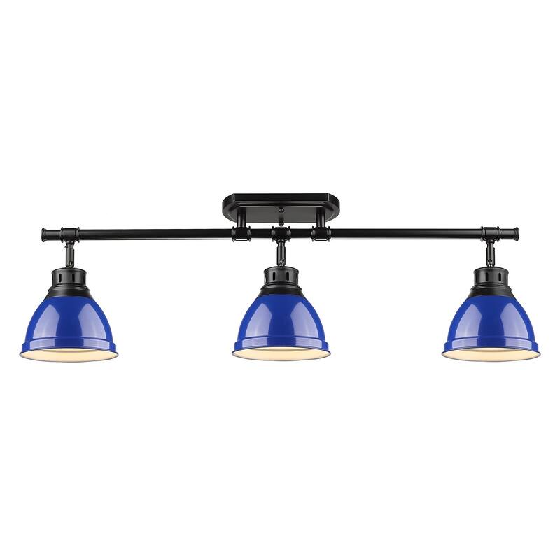 Golden Lighting Duncan 3-light Semi-flush Aged Brass Steel Track Light with Aged Brass Shades