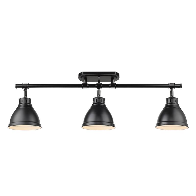 Golden Lighting Duncan 3-light Semi-flush Aged Brass Steel Track Light with Aged Brass Shades