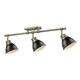 preview thumbnail 8 of 44, Golden Lighting Duncan 3-light Semi-flush Aged Brass Steel Track Light with Aged Brass Shades