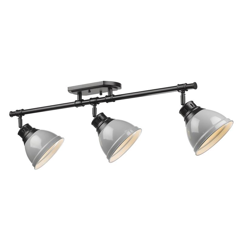 Golden Lighting Duncan 3-light Semi-flush Aged Brass Steel Track Light with Aged Brass Shades