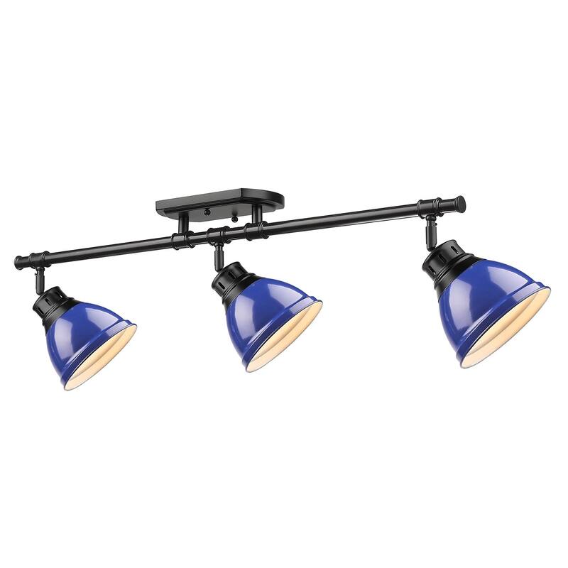 Golden Lighting Duncan 3-light Semi-flush Aged Brass Steel Track Light with Aged Brass Shades