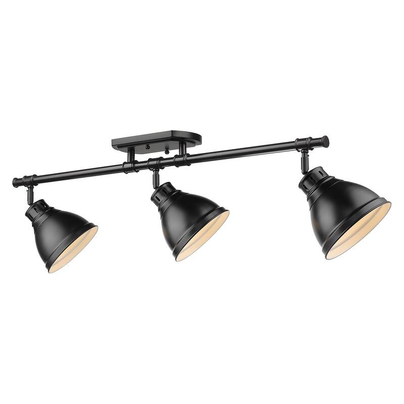 Golden Lighting Duncan 3-light Semi-flush Aged Brass Steel Track Light with Aged Brass Shades
