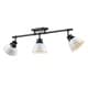 preview thumbnail 1 of 44, Golden Lighting Duncan 3-light Semi-flush Aged Brass Steel Track Light with Aged Brass Shades black with white shades