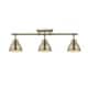 preview thumbnail 6 of 44, Golden Lighting Duncan 3-light Semi-flush Aged Brass Steel Track Light with Aged Brass Shades