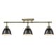 preview thumbnail 9 of 44, Golden Lighting Duncan 3-light Semi-flush Aged Brass Steel Track Light with Aged Brass Shades