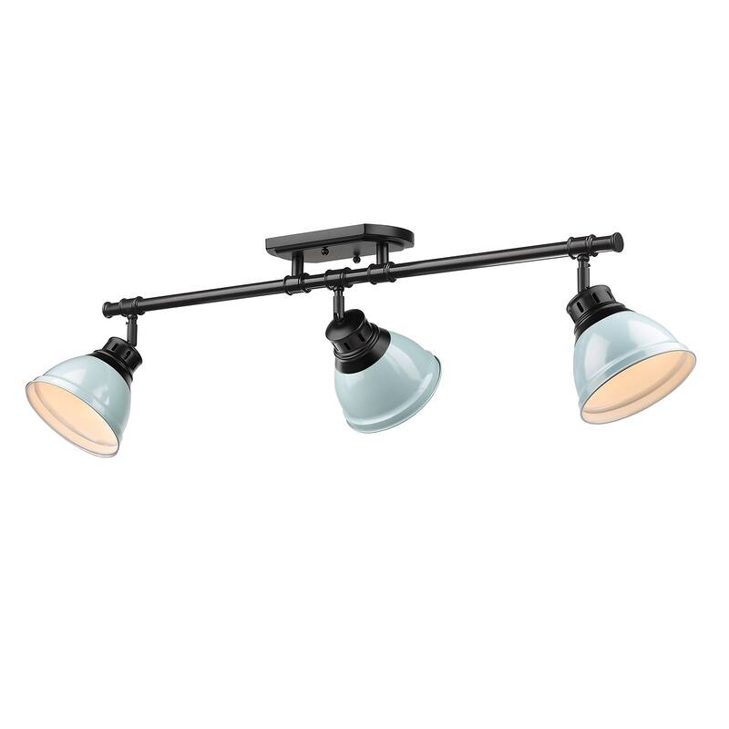 Golden Lighting Duncan 3-light Semi-flush Aged Brass Steel Track Light with Aged Brass Shades