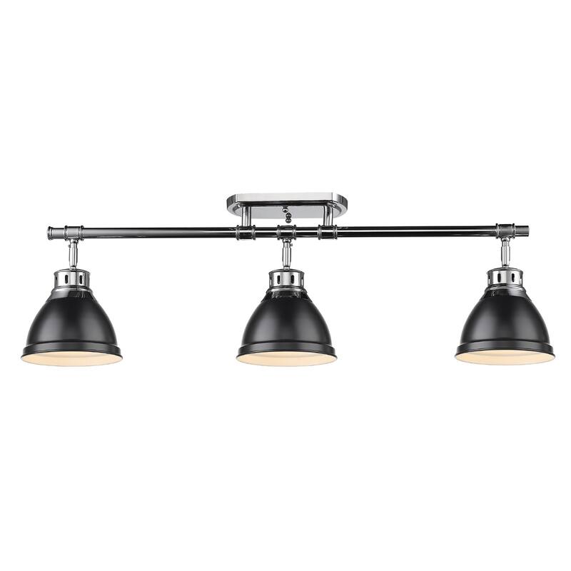 Golden Lighting Duncan 3-light Semi-flush Aged Brass Steel Track Light with Aged Brass Shades