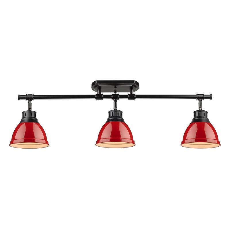 Golden Lighting Duncan 3-light Semi-flush Aged Brass Steel Track Light with Aged Brass Shades