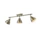 preview thumbnail 2 of 44, Golden Lighting Duncan 3-light Semi-flush Aged Brass Steel Track Light with Aged Brass Shades