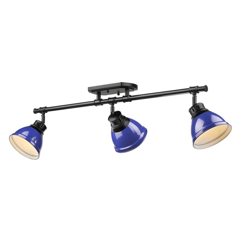 Golden Lighting Duncan 3-light Semi-flush Aged Brass Steel Track Light with Aged Brass Shades