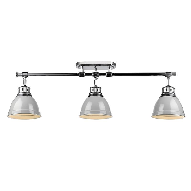 Golden Lighting Duncan 3-light Semi-flush Aged Brass Steel Track Light with Aged Brass Shades