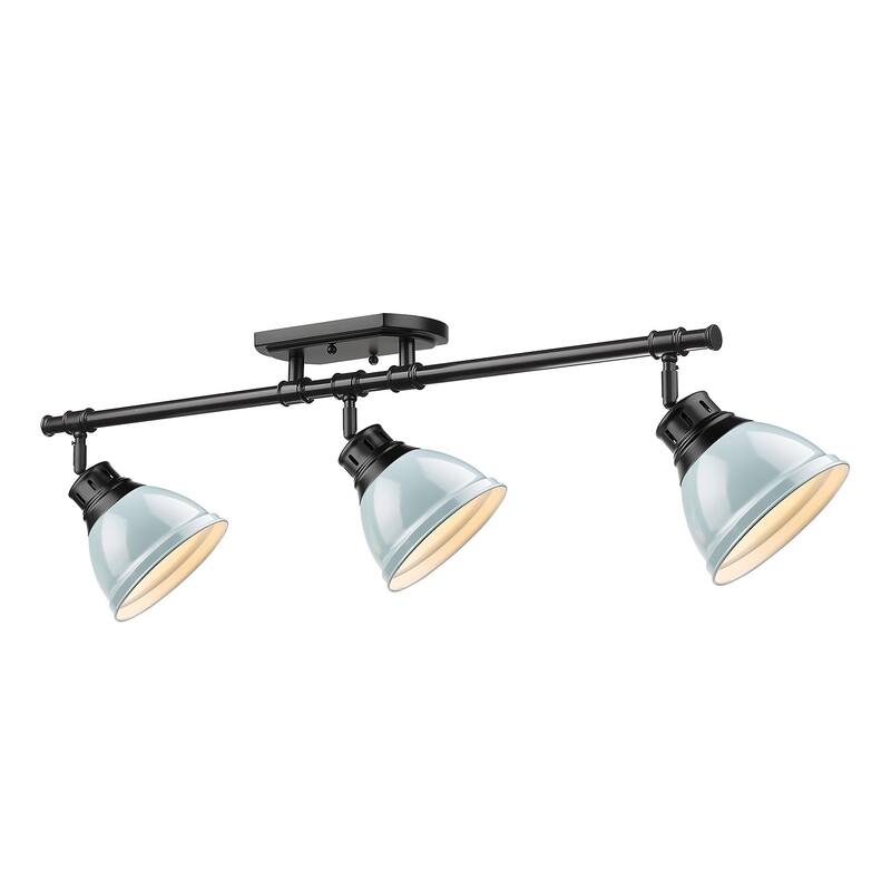 Golden Lighting Duncan 3-light Semi-flush Aged Brass Steel Track Light with Aged Brass Shades