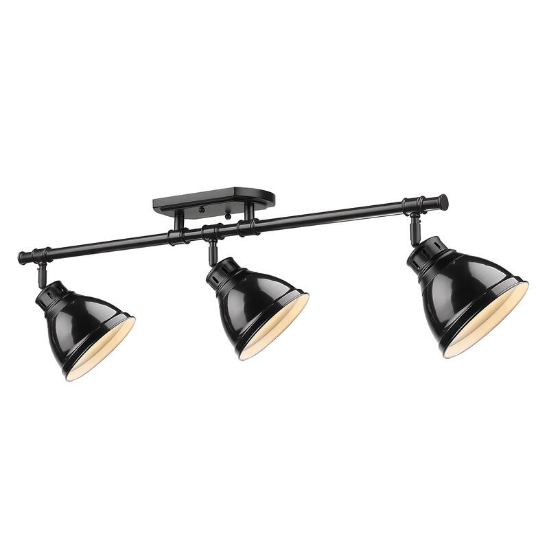 Golden Lighting Duncan 3-light Semi-flush Aged Brass Steel Track Light with Aged Brass Shades