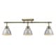 preview thumbnail 13 of 44, Golden Lighting Duncan 3-light Semi-flush Aged Brass Steel Track Light with Aged Brass Shades
