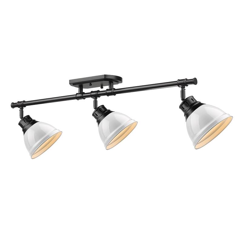 Golden Lighting Duncan 3-light Semi-flush Aged Brass Steel Track Light with Aged Brass Shades