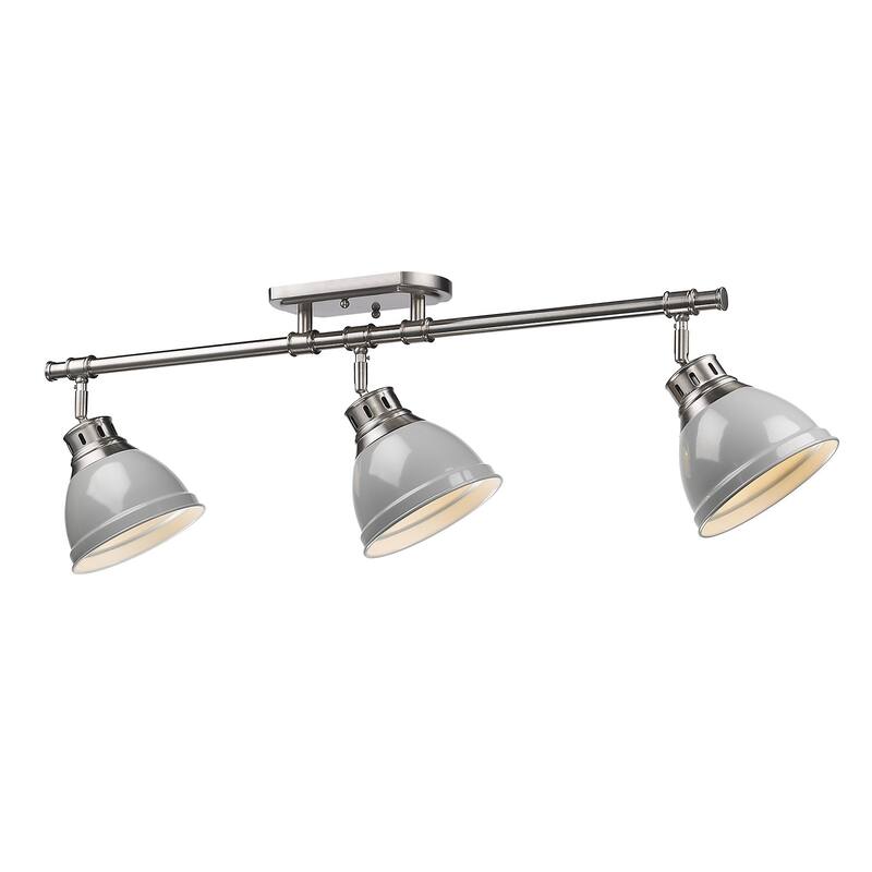Golden Lighting Duncan 3-light Semi-flush Aged Brass Steel Track Light with Aged Brass Shades