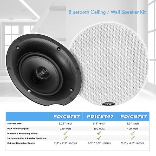 Shop Pyle Pdicbt87 Dual 8 0 Inch Bluetooth Flush Mount 2 Way