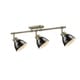 preview thumbnail 3 of 3, Golden Lighting Duncan 3-light Semi-flush Aged Brass Black Shades Track-light Fixture