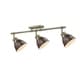 preview thumbnail 3 of 3, Duncan 3 Light Semi-Flush - Track Light in Aged Brass with Rubbed Bronze Shades