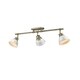 preview thumbnail 4 of 3, Golden Lighting Duncan Aged Brass-colored Steel 3-light Semi-flush Track Light with White Shades