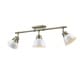 preview thumbnail 1 of 3, Golden Lighting Duncan Aged Brass-colored Steel 3-light Semi-flush Track Light with White Shades