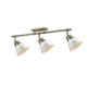 preview thumbnail 3 of 3, Golden Lighting Duncan Aged Brass-colored Steel 3-light Semi-flush Track Light with White Shades