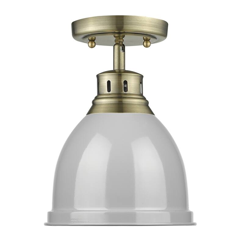 Golden Lighting Duncan Aged Brass Flush-mount Fixture