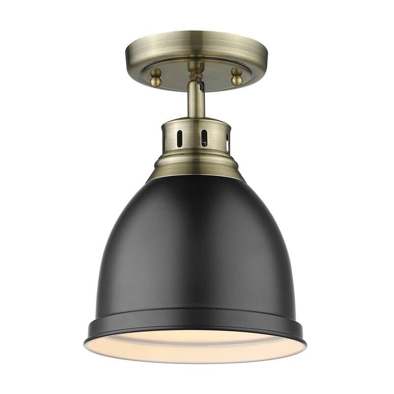 Golden Lighting Duncan Aged Brass Flush-mount Fixture
