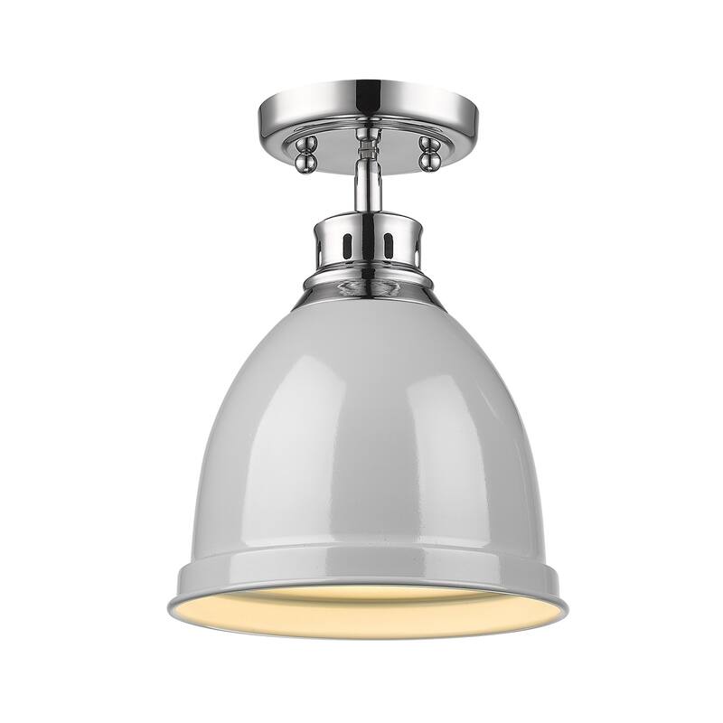 Golden Lighting Duncan Aged Brass Flush-mount Fixture