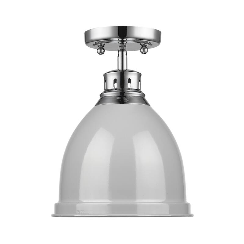Golden Lighting Duncan Aged Brass Flush-mount Fixture