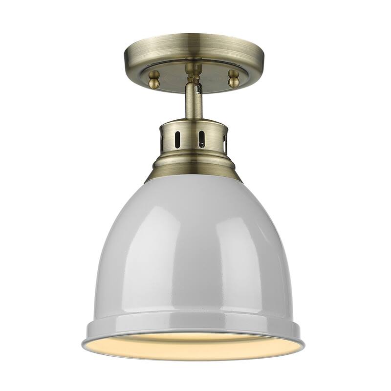 Golden Lighting Duncan Aged Brass Flush-mount Fixture