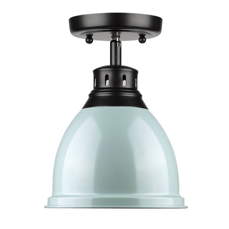 Golden Lighting Duncan Aged Brass Flush-mount Fixture