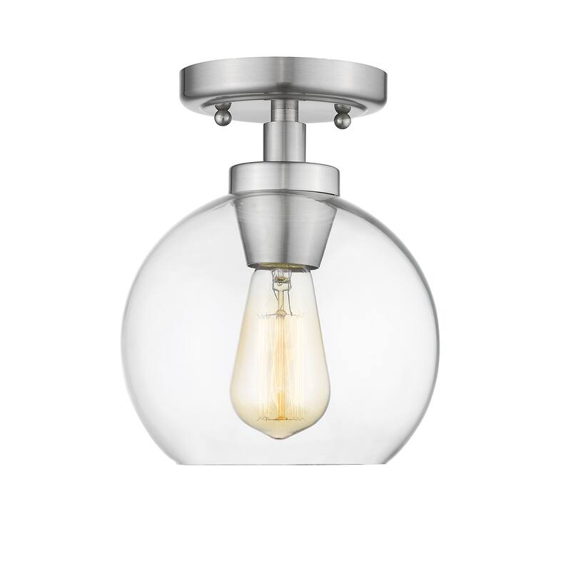 Carbon Loft Barton 1-light Flush Mount with Glass - Pewter with Clear Glass