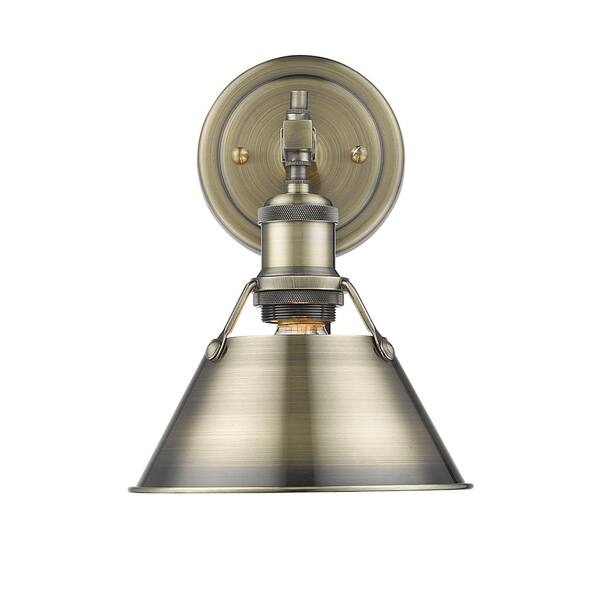 slide 2 of 4, Golden Lighting Orwell Aged Brass-colored Steel 1-light Bath Vanity with Aged Brass Shade