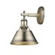 preview thumbnail 4 of 2, Golden Lighting Orwell Aged Brass-colored Steel 1-light Bath Vanity with Aged Brass Shade