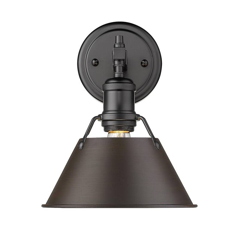 Golden Lighting Orwell 1-light Bath Vanity - Matte Black with Rubbed Bronze