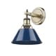 preview thumbnail 3 of 1, Golden Lighting Orwell 1-light Aged Brass Bath Vanity Light with Navy Blue Shade