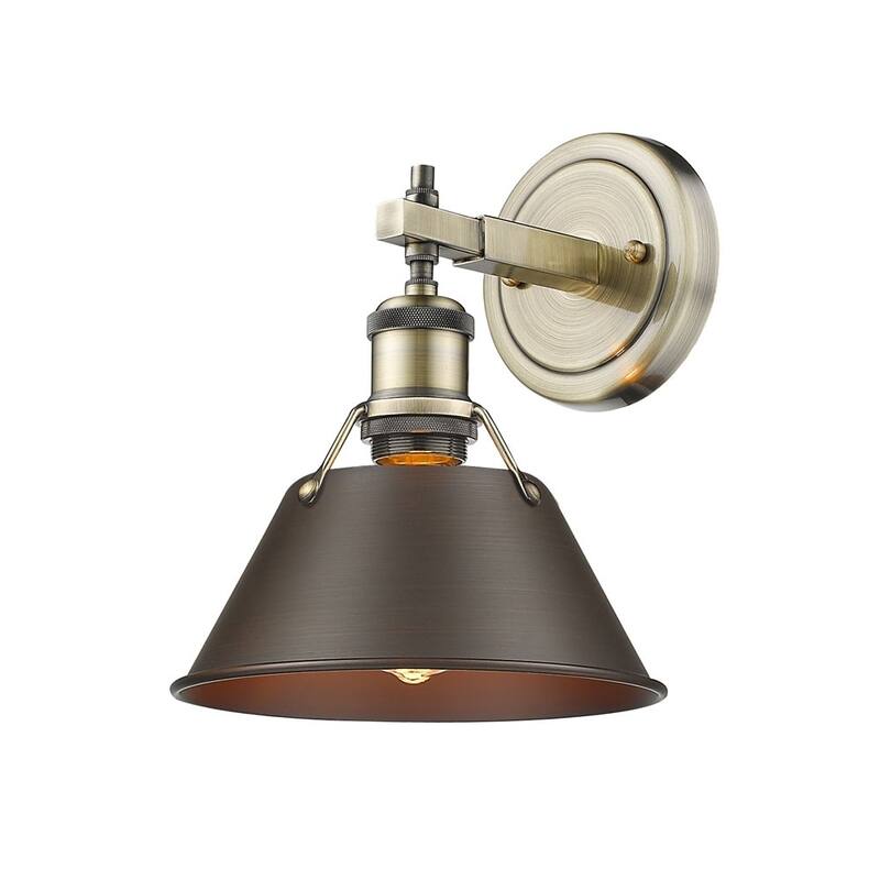 Golden Lighting Orwell AB Aged Brass Rubbed Bronze Shade 1-light Bath Vanity