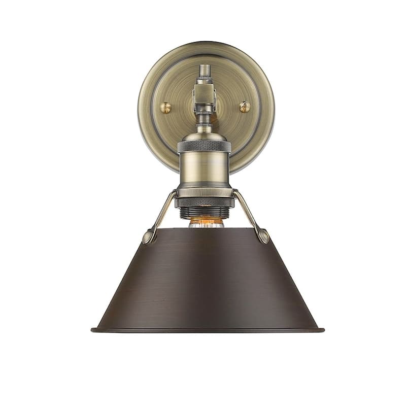 Golden Lighting Orwell AB Aged Brass Rubbed Bronze Shade 1-light Bath Vanity