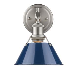 Orwell PW 1 Light Bath Vanity in Pewter with Navy Blue Shade