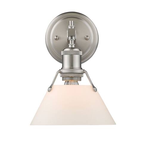 Orwell PW 1 Light Bath Vanity in Pewter with Opal Glass Shade - Pewter with opal glass