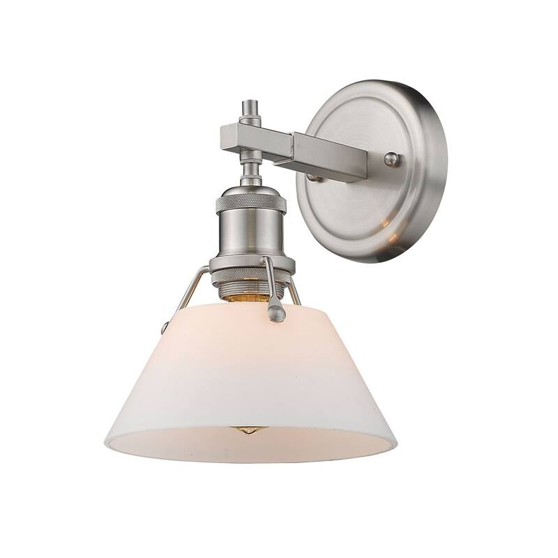 Orwell PW 1 Light Bath Vanity in Pewter with Opal Glass Shade - Pewter with opal glass