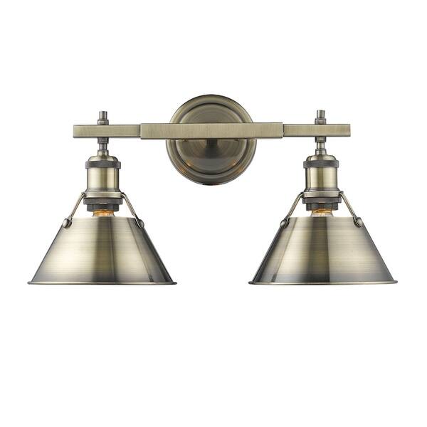 slide 2 of 4, Orwell AB Vintage-style Aged Brass 2-light Bath Vanity